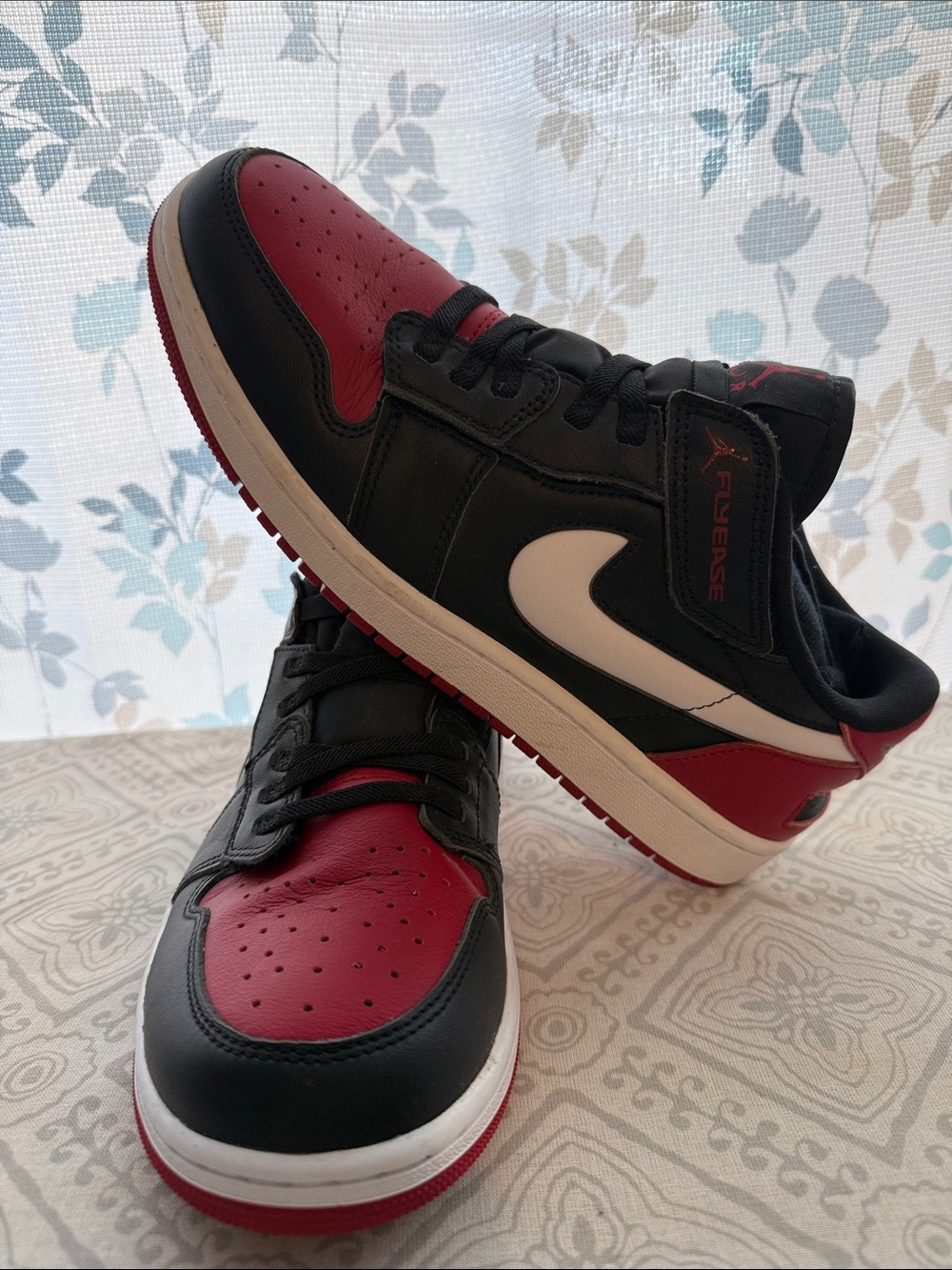 Jordan Flyease Men's Black, Red & White Mid-Top Sneakers